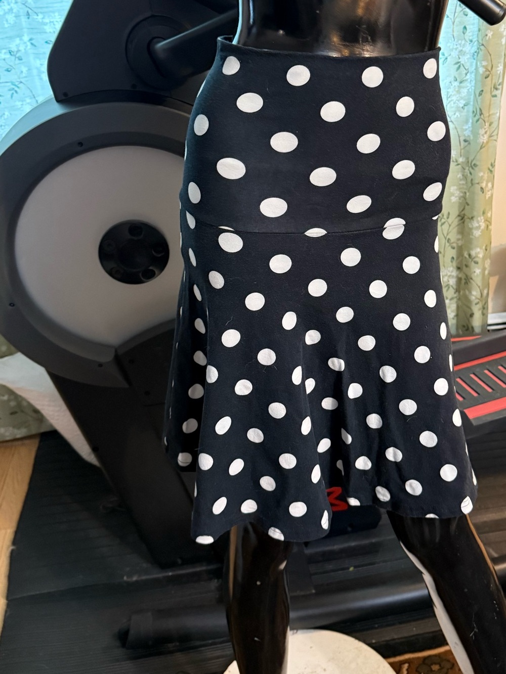 Forever 21 Black Skirt with White Polka Dots